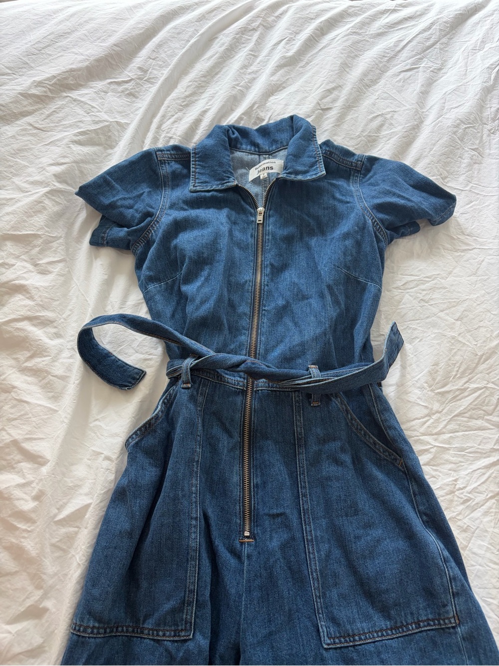 Reformation Indigo Denim Jumpsuit with Zip Front - Picture 3 of 6